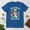 Forest Guardians Nature's Magic T-Shirt design with a fairy on a mushroom surrounded by woodland animals like a fox, squirrel