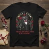 Forever and Always Yours Be My Valentine T-Shirt with a gothic werewolf holding a rose
