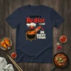Frank's RedHot I That On Every Thing t-shirt with volcano graphic and hot sauce bottle pouring into a cauldron