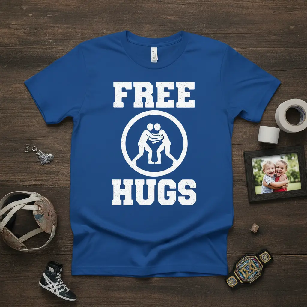 Free Hugs Wrestling T-Shirt Funny Gift for Grapplers