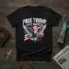 Free Trump Save America t-shirt design with eagle and US flag, political slogan text