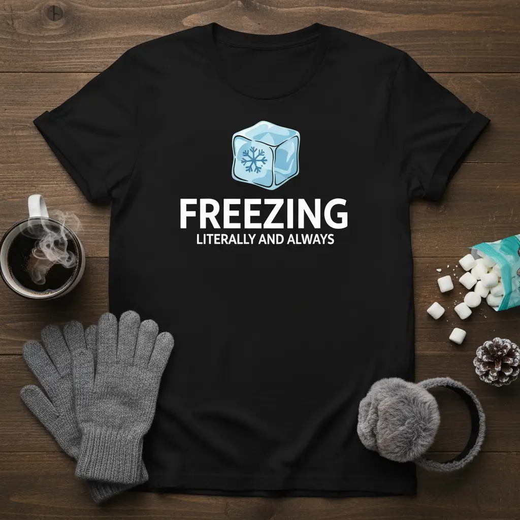 Freezing Literally and Always Funny Winter T-Shirt