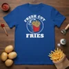 Blue t-shirt with "FRESH CUT FRIES" text and a graphic of a red carton filled with golden french fries
