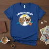 Friend Forever text above cute cartoon cat and pug superheroes wearing capes
