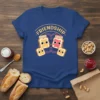 Friendship t-shirt design featuring cute peanut butter toast and jelly toast characters connected by pink strings