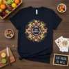 Fruit Mandala T-Shirt with colorful circular fruit design. Primary keyword: Fruit Mandala