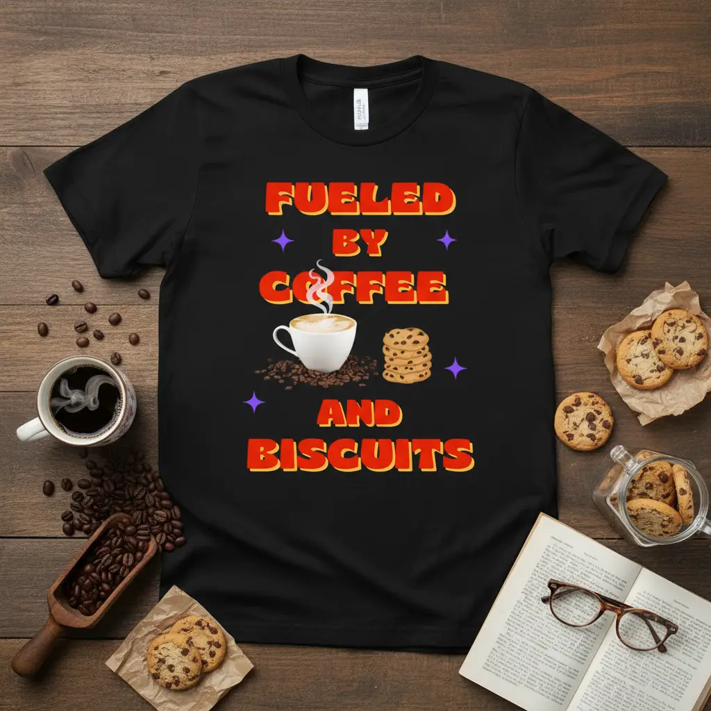 Fueled by Coffee and Biscuits T-Shirt Perfect Gift