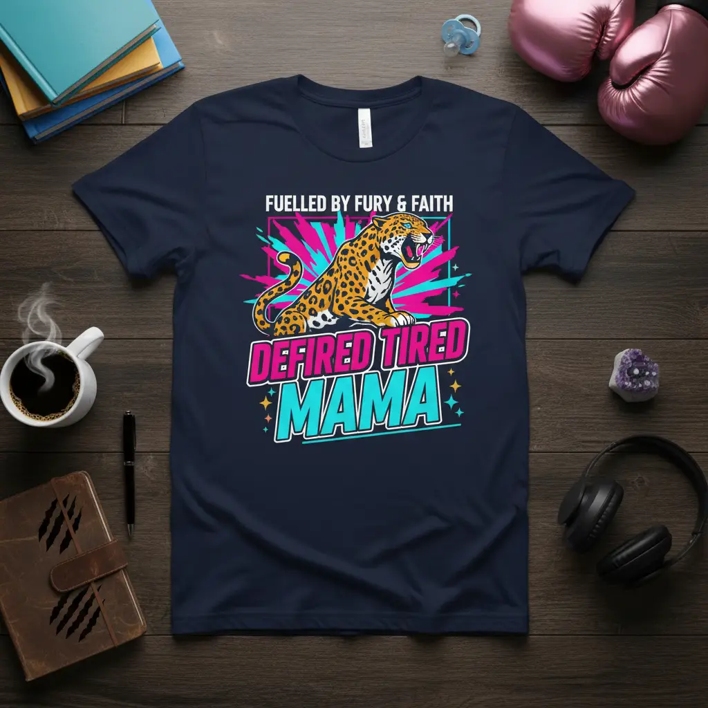 Fuelled by Fury & Faith Defired Tired Mama T-Shirt