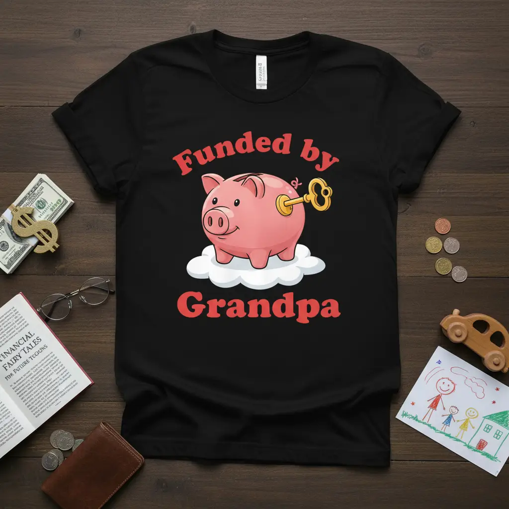 Funded by Grandpa Piggy Bank T-Shirt Funny Gift Idea