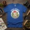Fungus Amongus t-shirt featuring a cute cartoon illustration of smiling mushrooms with the text "Fungus Amongus" in white lettering