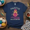 Funny "I crochet so I don't choke people save a life send yarn" t-shirt with a cat crocheting design