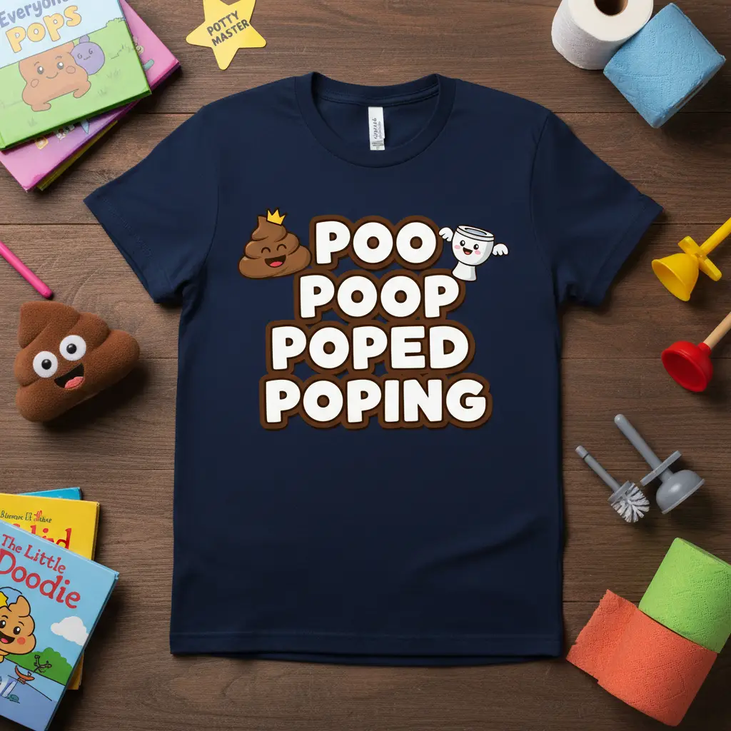 Funny Poo Poop Poped Poping Toddler T-Shirt Potty Training Gift