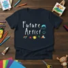 Future Artist T-Shirt with colorful icons including a rainbow, paint palette, and music notes
