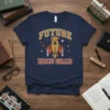 Future HBCU Grad t-shirt design with a golden rocket wearing a graduation cap and stars