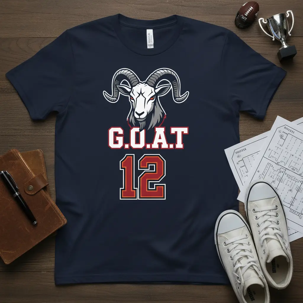 G.o.a.t 12 Sports Fan T-Shirt Great Gift Idea