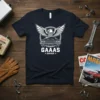 GAAAS GARAGE T-Shirt with white eagle and vintage car graphic design