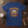 Galera Fabri t-shirt design featuring two frothy beer mugs, hops, and barley graphic with vintage lettering