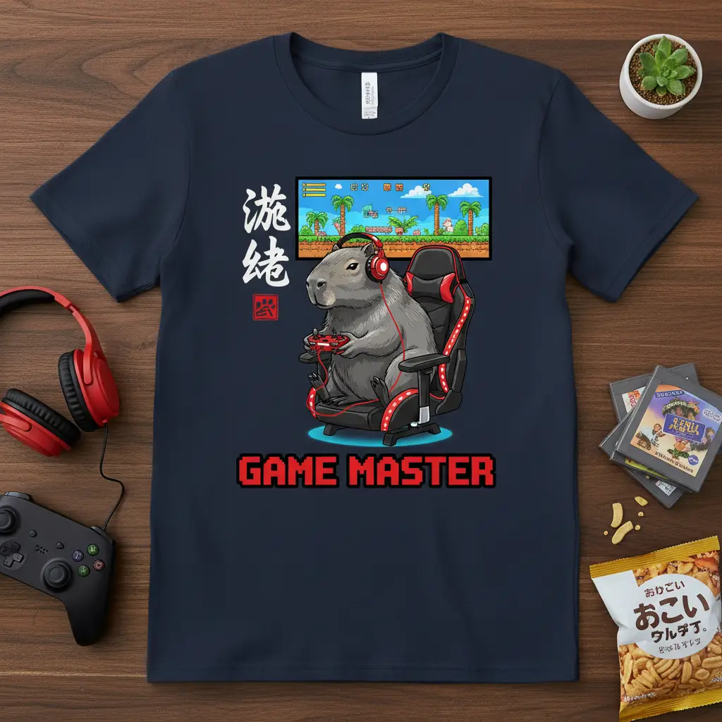 Game Master Capybara Gamer T-Shirt Funny Gift for Gamers