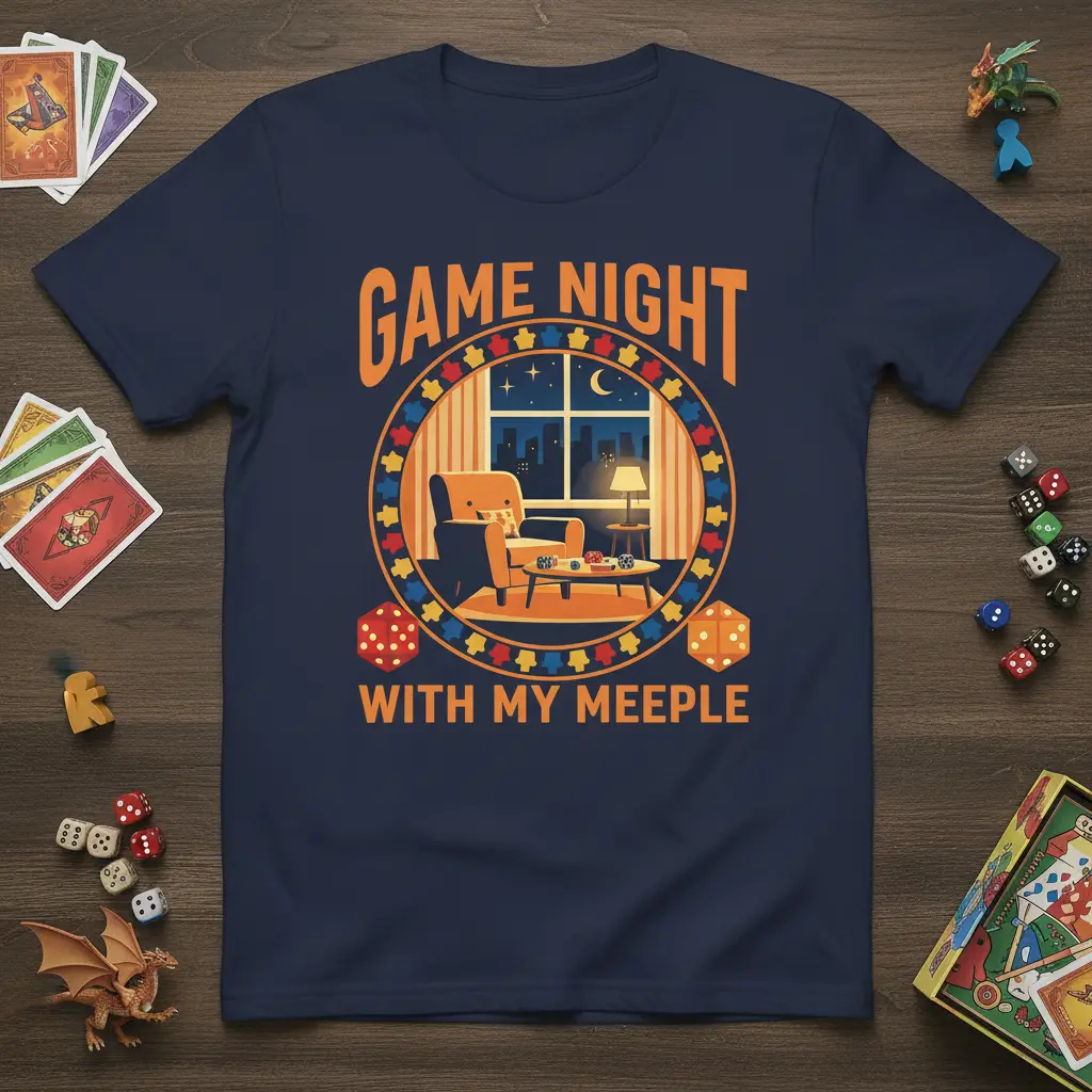 Game Night With My Meeple Board Game Lover Tee