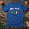 Game Night with my Meeple T-Shirt featuring cute meeple characters and bold text design