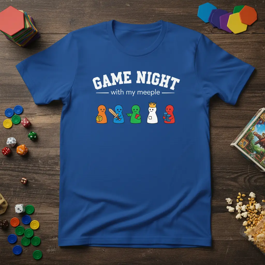 Game Night With My Meeple Board Game T-Shirt for Gamers