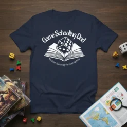 Game Schooling Dad forever text design featuring bold typography on quality t-shirt