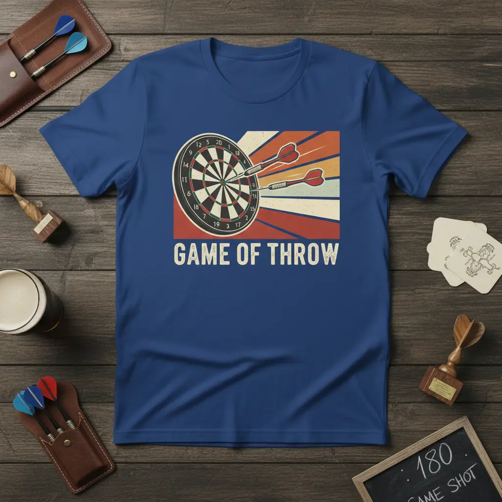 Game of Throw Darts Player T-Shirt Retro Sports Gift