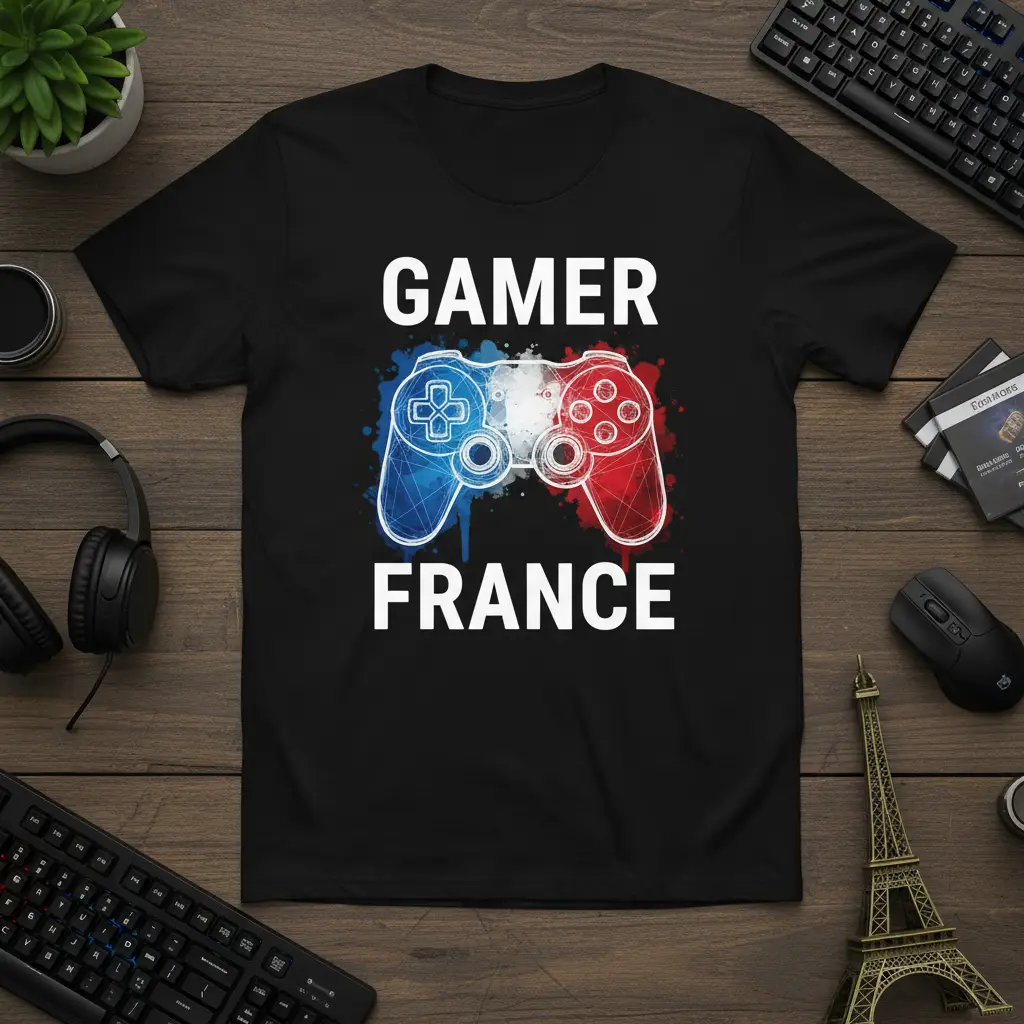 Gamer France Controller T-Shirt French Gaming Gift