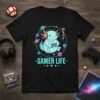 Gamer Life Axolotl T-Shirt bold graphic design printed on comfortable cotton t-shirt