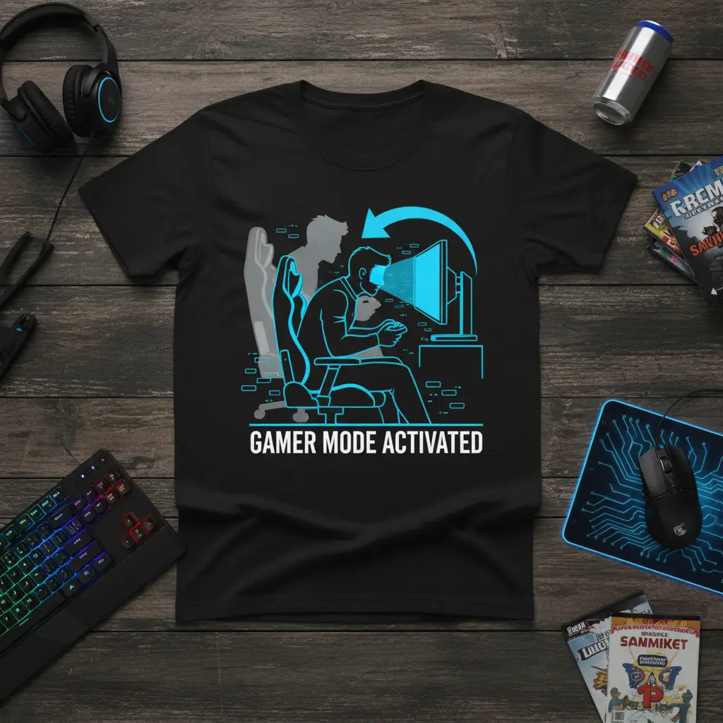 Gamer Mode Activated T-Shirt Funny Gaming Gift for Men