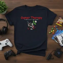 Gamer Therapy For the text design featuring stylish typography on quality t-shirt