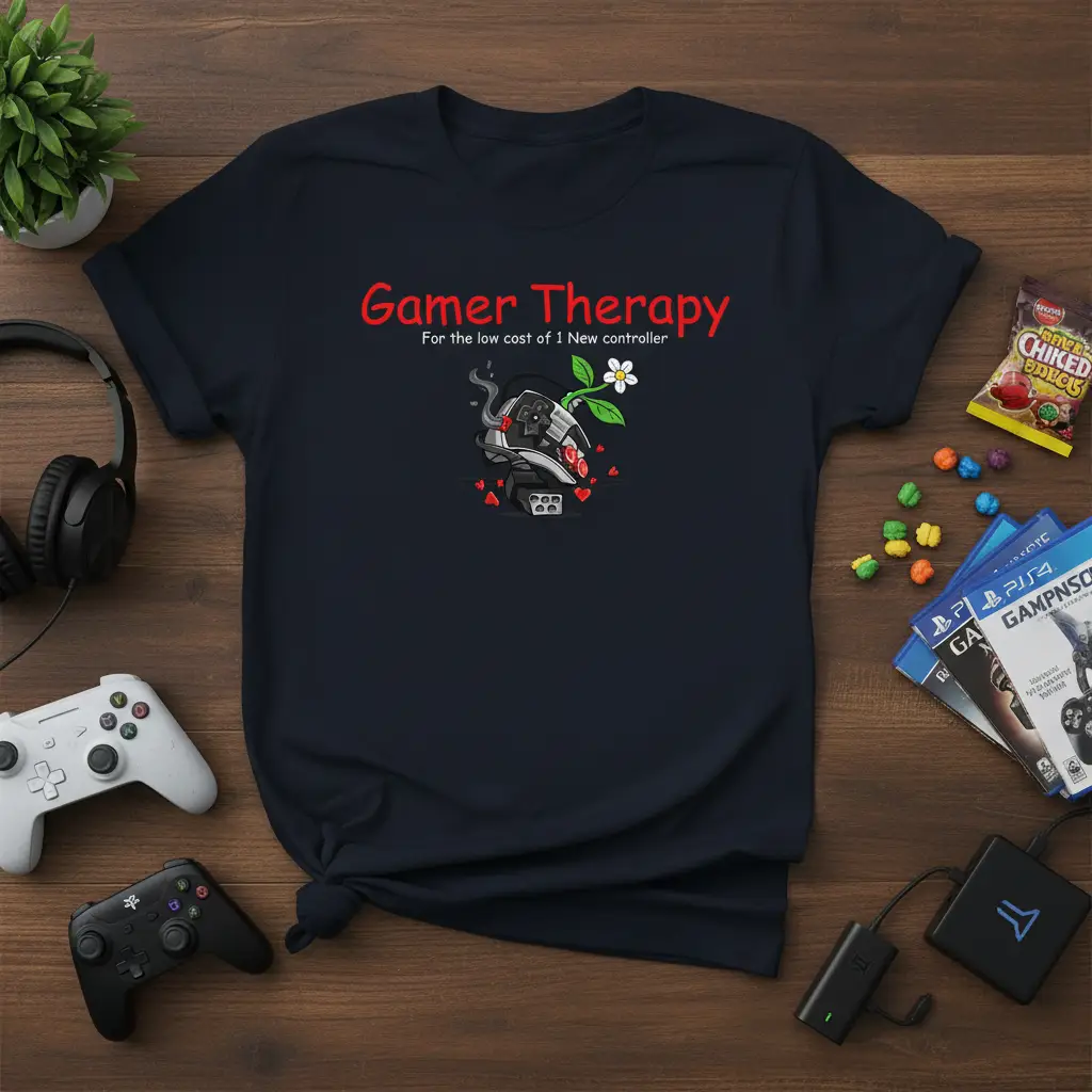 Gamer Therapy for the Low Cost of 1 New Controller T-Shirt