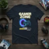 Gamer Zone Loading T-Shirt with neon portal and game controller graphic