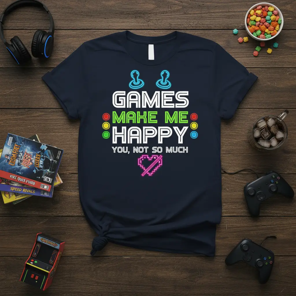 Games Make Me Happy You Not So Much Gamer T-Shirt