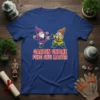 Garden Gnome Fung Shui Master T-Shirt featuring two gnomes in martial arts poses with the text "GARDEN GNOME FUNG SHUI