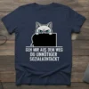 German cat t-shirt with text "Geh Mir Aus Dem Weg Du Unnötiger Sozialkontakt" and a grumpy cat illustration
