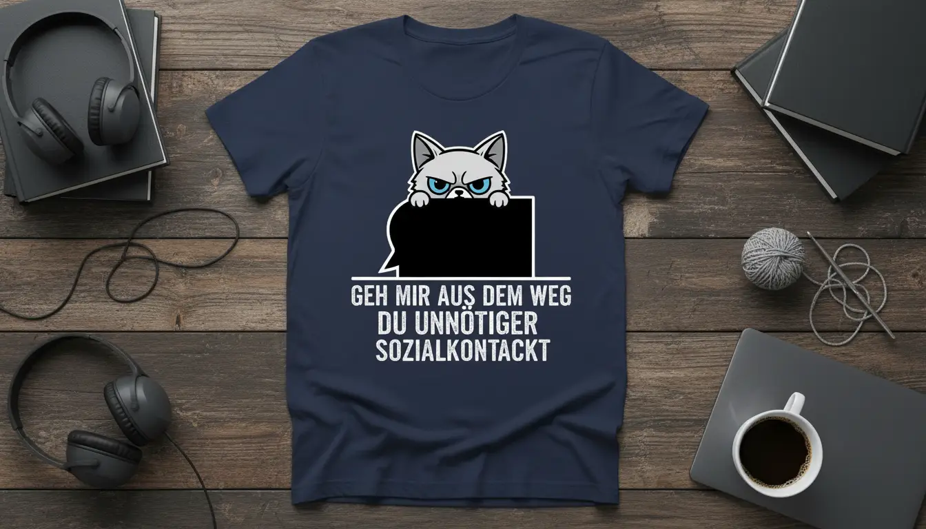 Geh Mir Aus Dem Weg Du Unnötiger Sozialkontakt German Cat Tee
