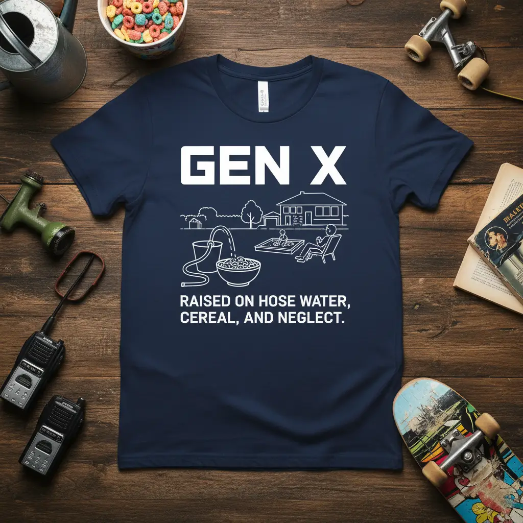 Gen X Raised on Hose Water, Cereal, and Neglect T-Shirt