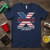 Generation X t-shirt with "GENERATION RAISED ON HOSE WATER AND NEGLECT" text and American flag graphic