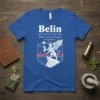 Blue t-shirt featuring the word "Belin" followed by a definition and the phrase "Quella cosa da non rompere a un