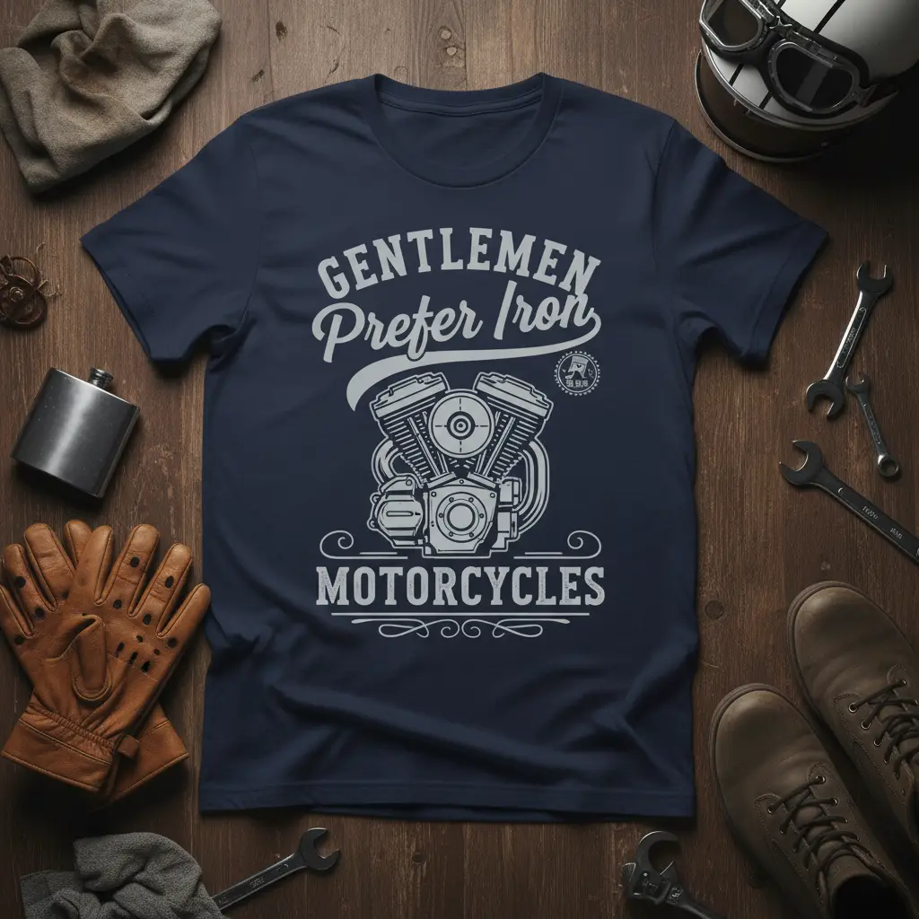 Gentlemen Prefer Iron Motorcycles Rider T-Shirt Gift