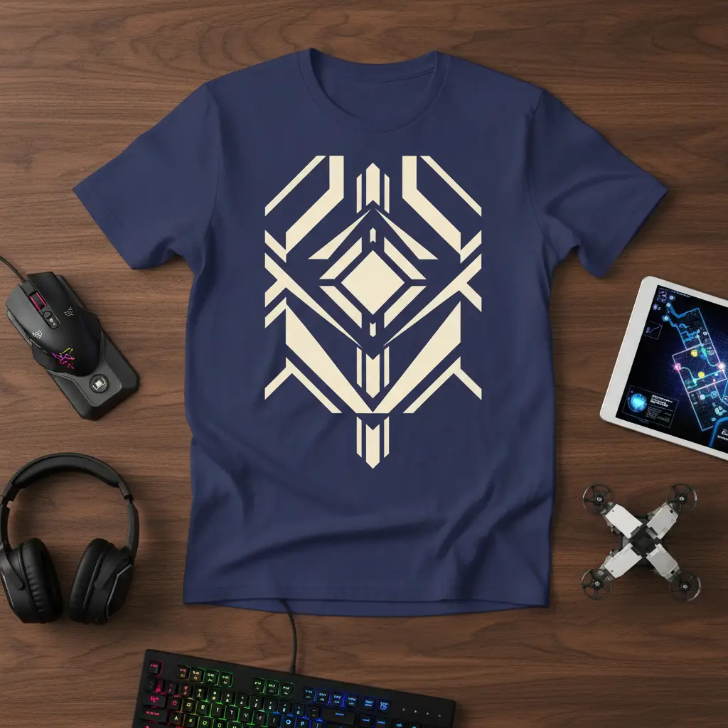 Geometric Abstract Design bold typography printed on durable material creating a standout t-shirt