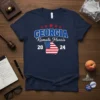 Georgia Kamala Harris 2024 election t-shirt with USA flag inside Georgia outline and stars