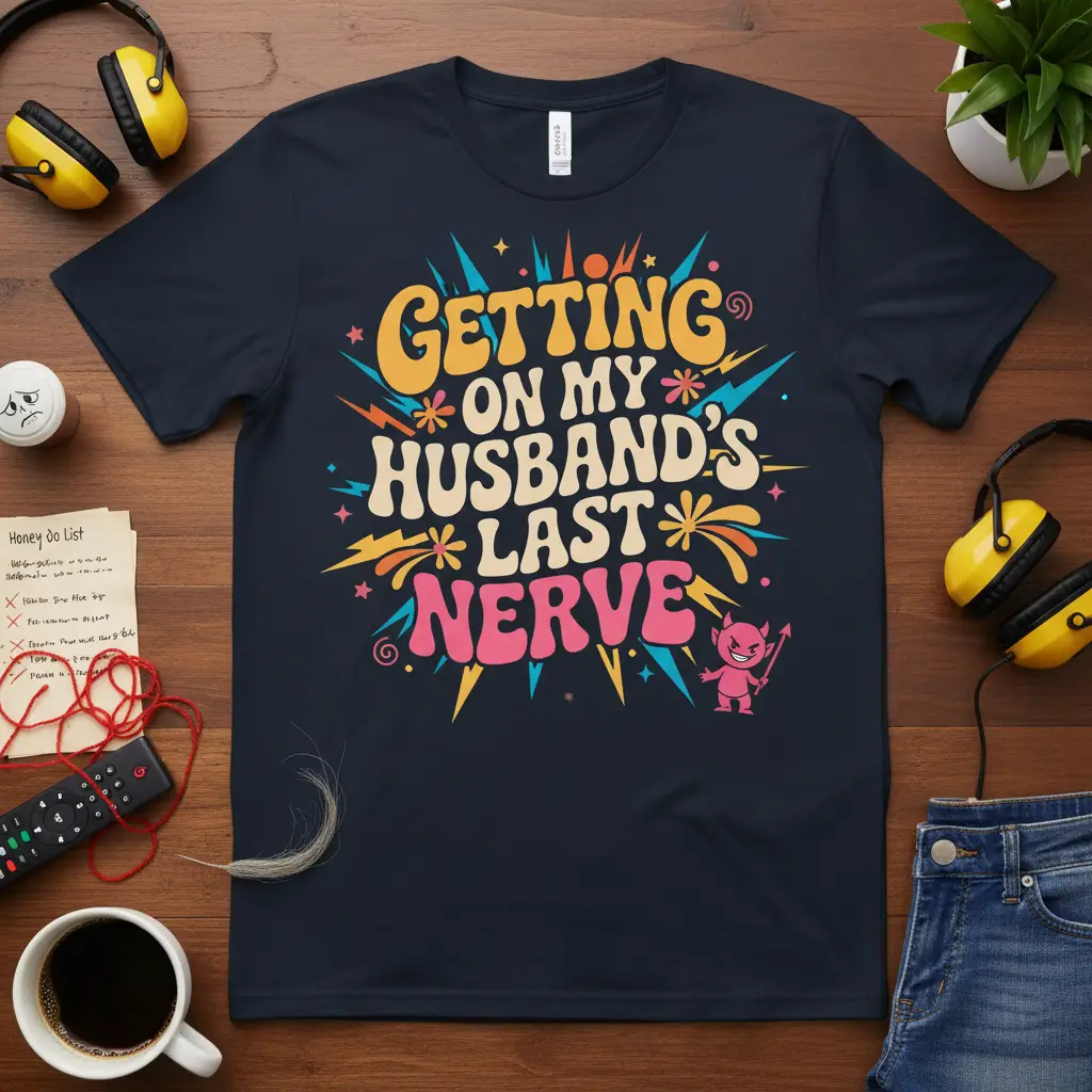 Getting on My Husband’s Last Nerve Funny Wife T-Shirt