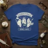 Ghosting Since 1692 t-shirt design with three cartoon ghosts, one holding a phone, one with a witch hat, and one