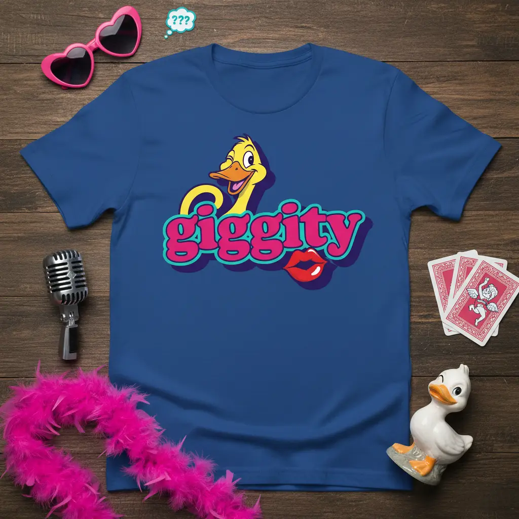 Giggity Duck T-Shirt Funny Retro Cartoon