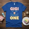 Gigi Of The Sweet One birthday t-shirt with cupcake graphic and rainbow sprinkles