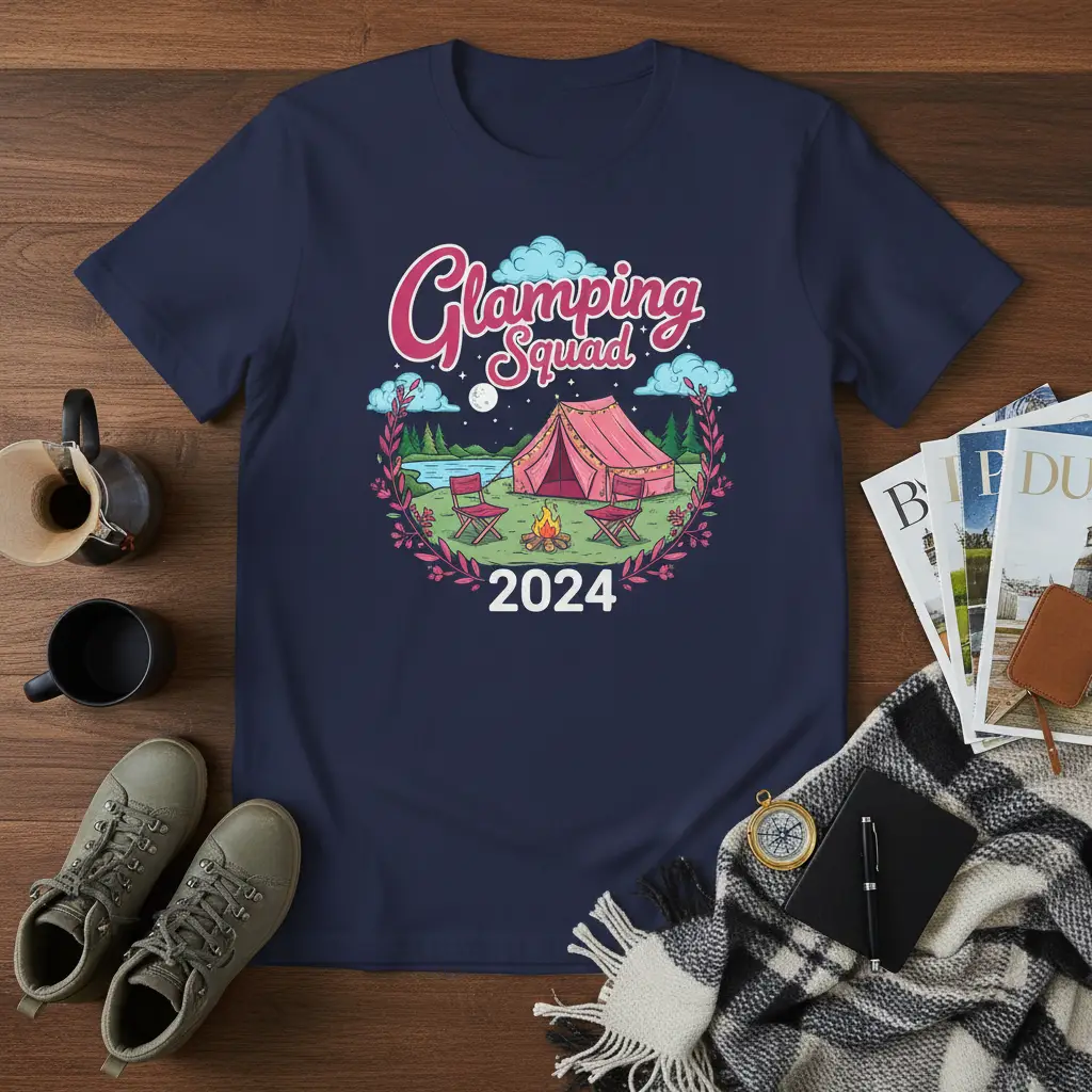 Glamping Squad 2024 T-Shirt | Perfect Camping Trip Apparel