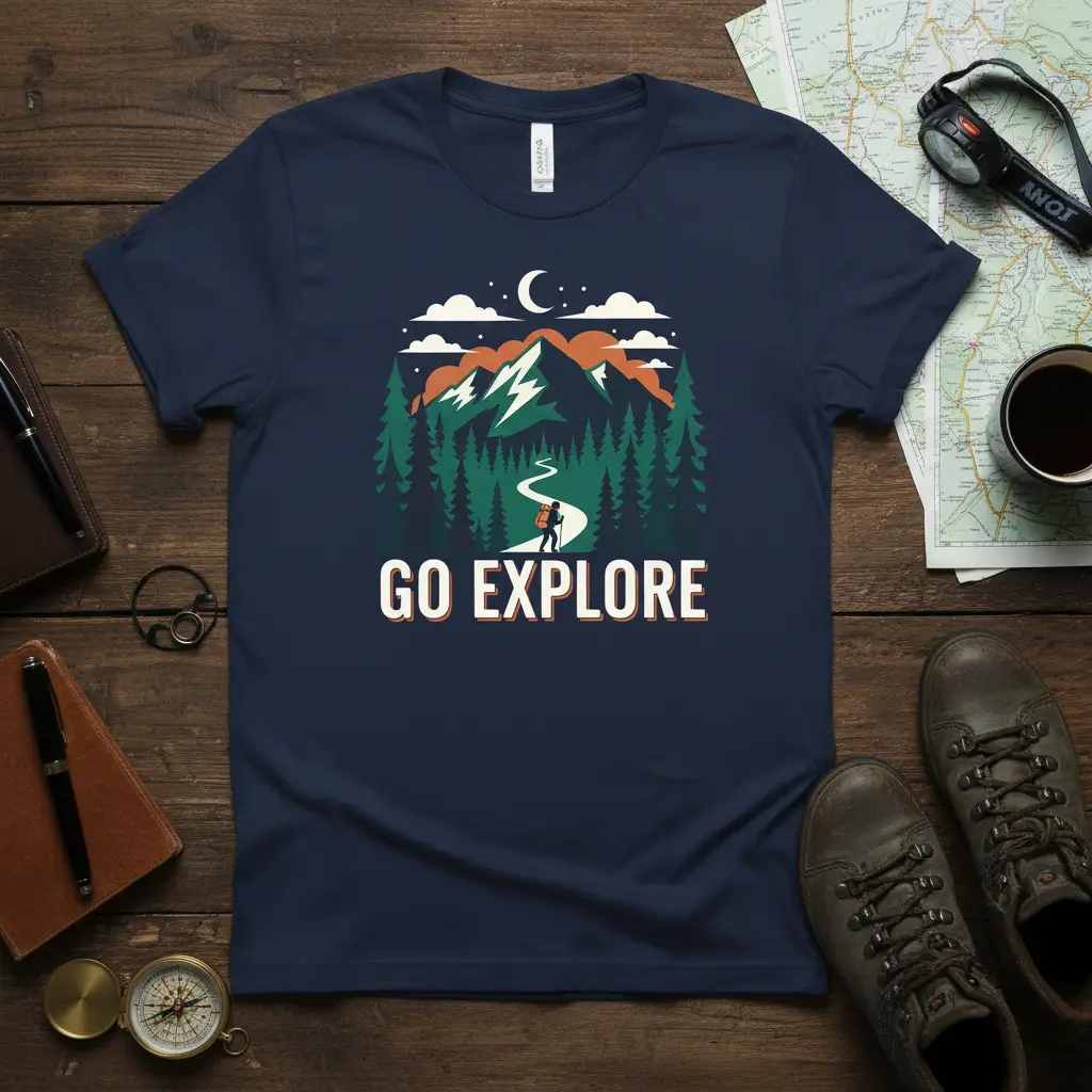 Go Explore Mountain Adventure T-Shirt Outdoor Gift
