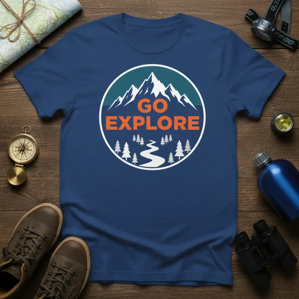 Go Explore Mountain Adventure T-Shirt Outdoor Lover Gift